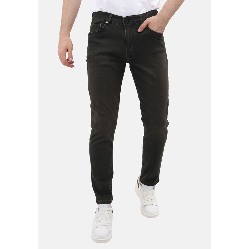 Spijkerbroek Mannen - Regular Fit - Heren Jeans Stretch - MM-R-17 - Donker Groen