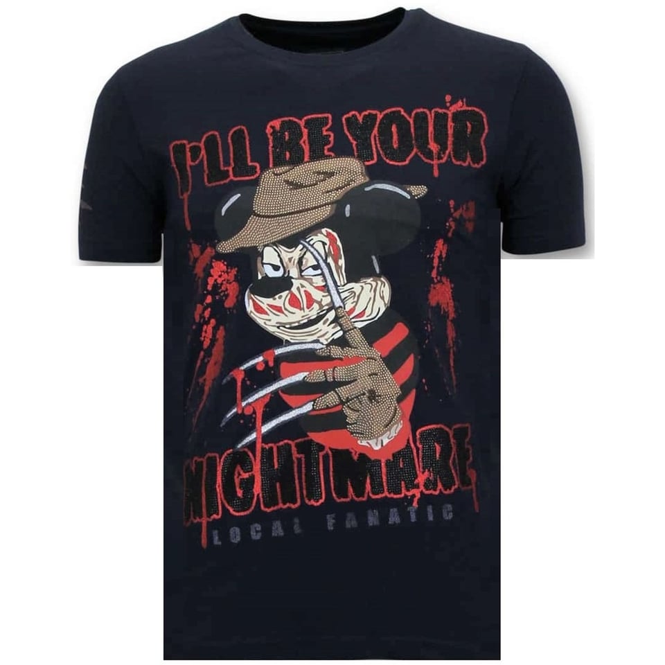 Stoere Heren T-Shirt - Freddy Krueger - Blauw