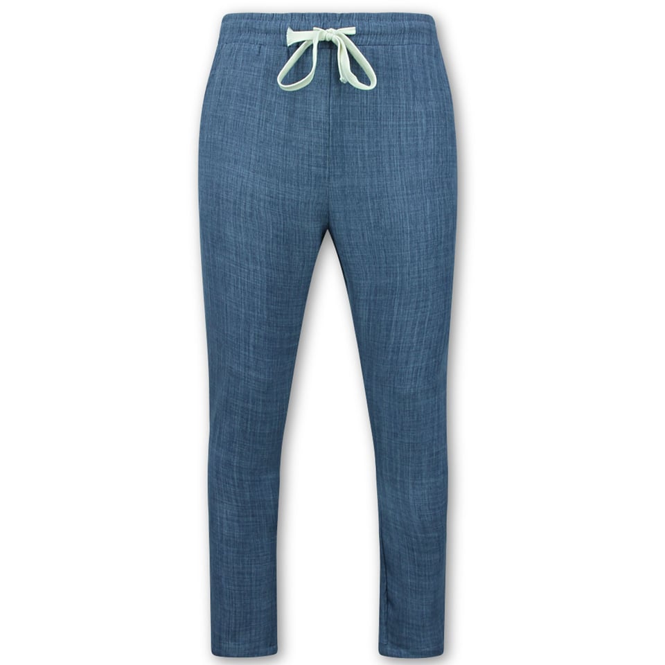 Linnen Twinset - Linnen Zomerset Heren - Linnen Overhemd Heren - Zomer Broek Heren - MG-011 - Blauw