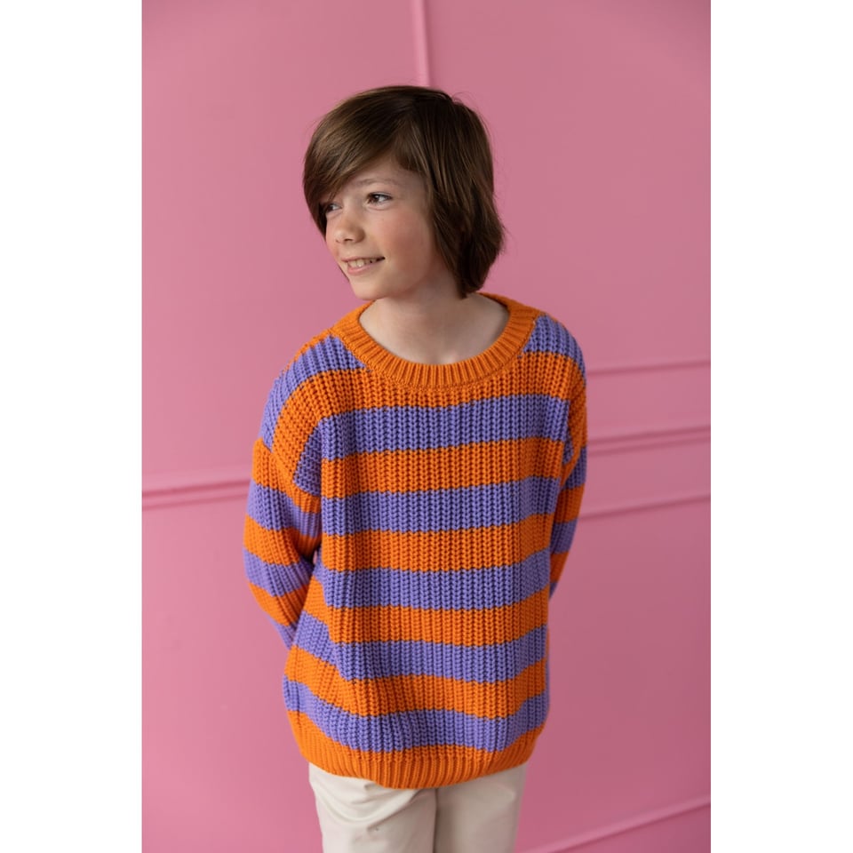 Yuki Kidswear Chunky Knitted Sweater - Happy Stripes