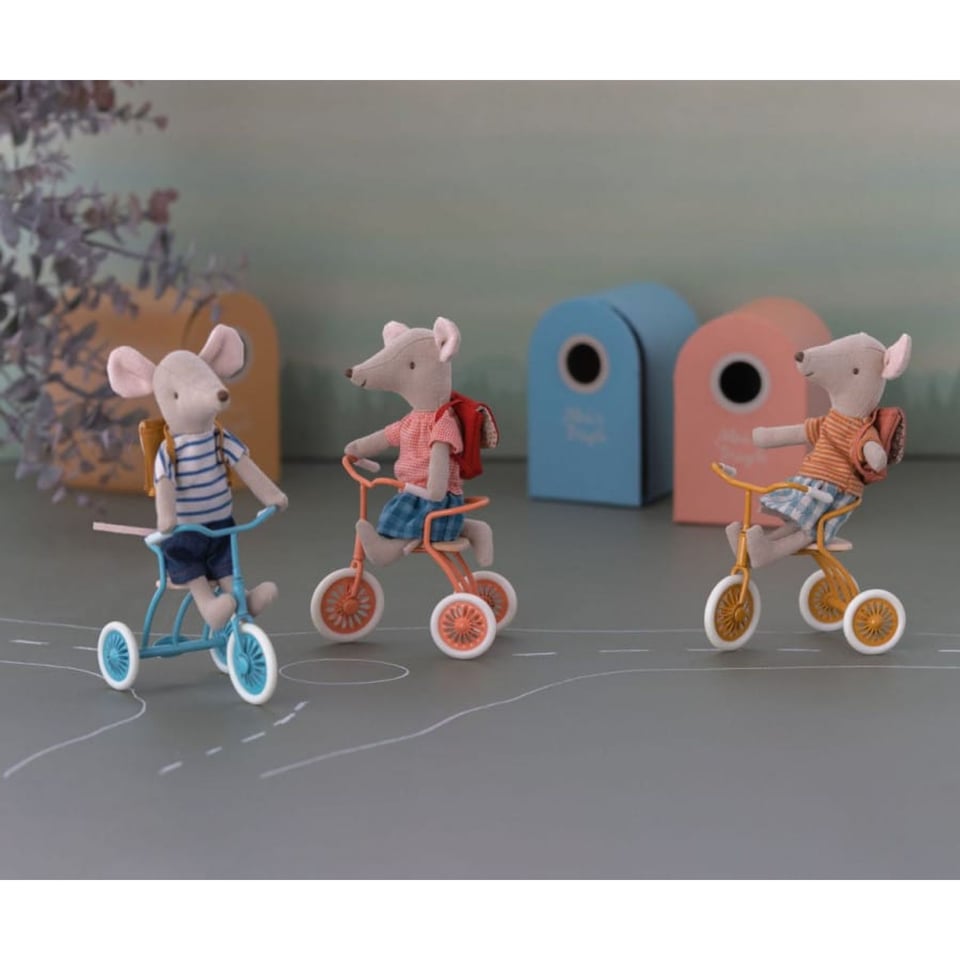 Maileg Tricycle Mouse, Big Sister with Bag - Red