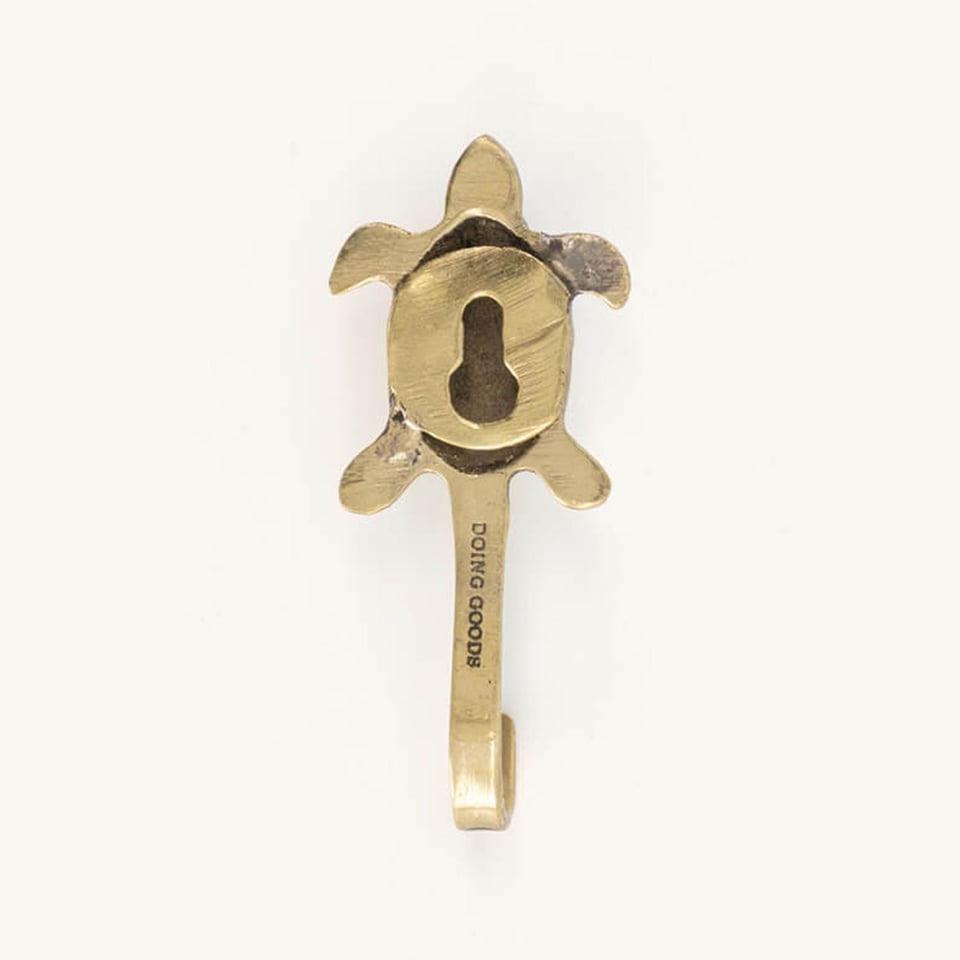 Wandhaakje Tommy Turtle Messing 3x6cm