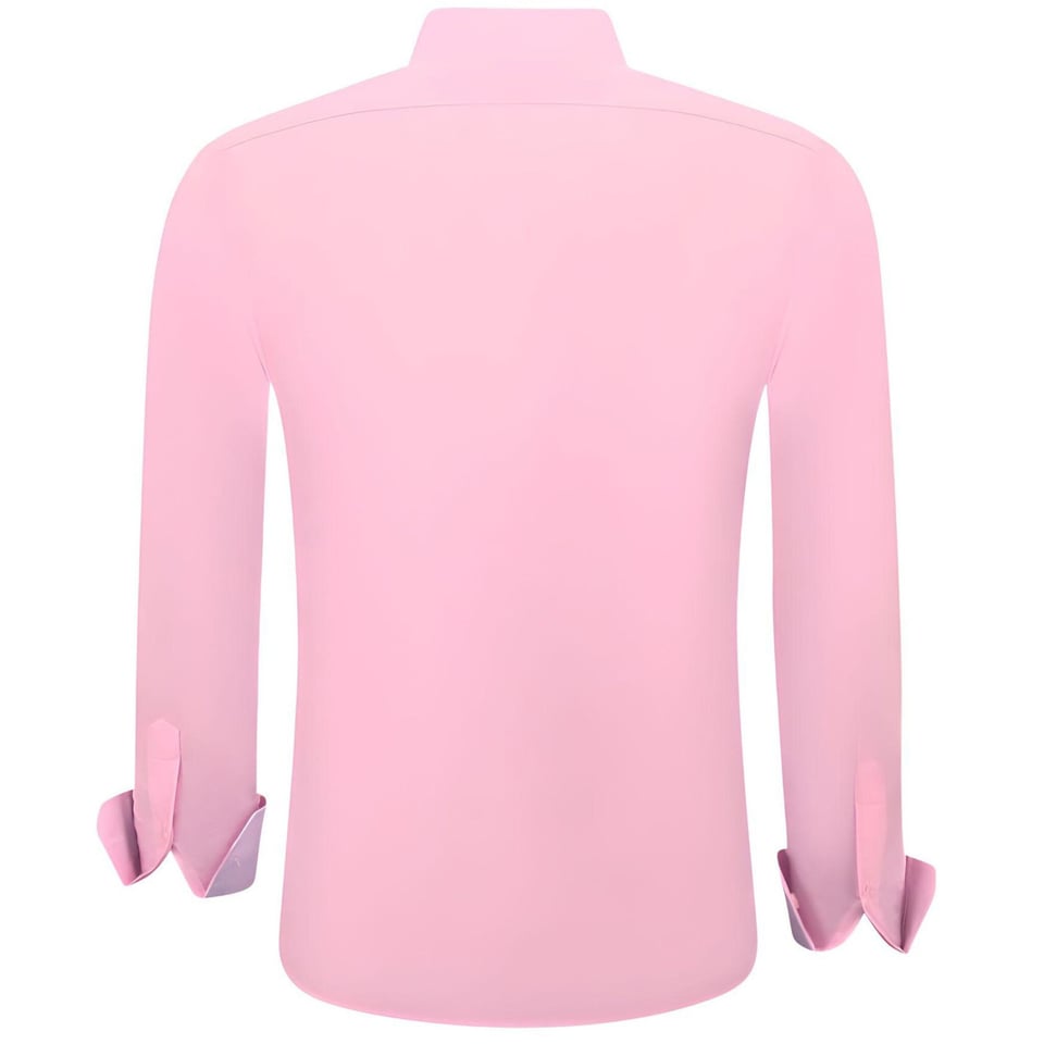 Heren Overhemden Italiaans - Blanco Blouse - 3032 - Roze