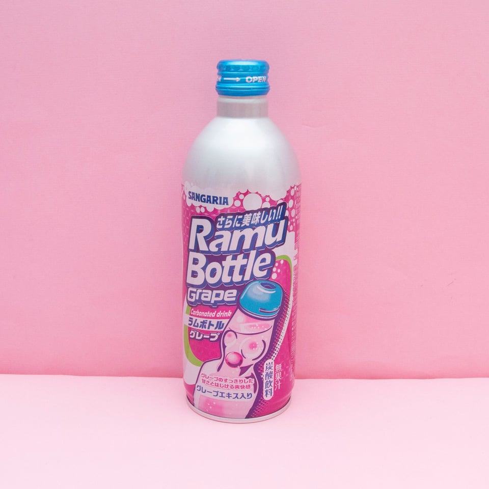Sangaria Ramune Bottle Grape Flavor.