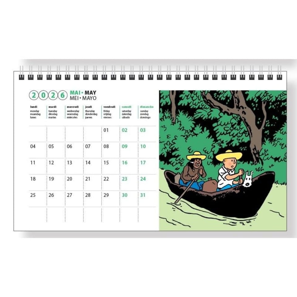 Kuifje Bureau Kalender 2026 Tafelmodel