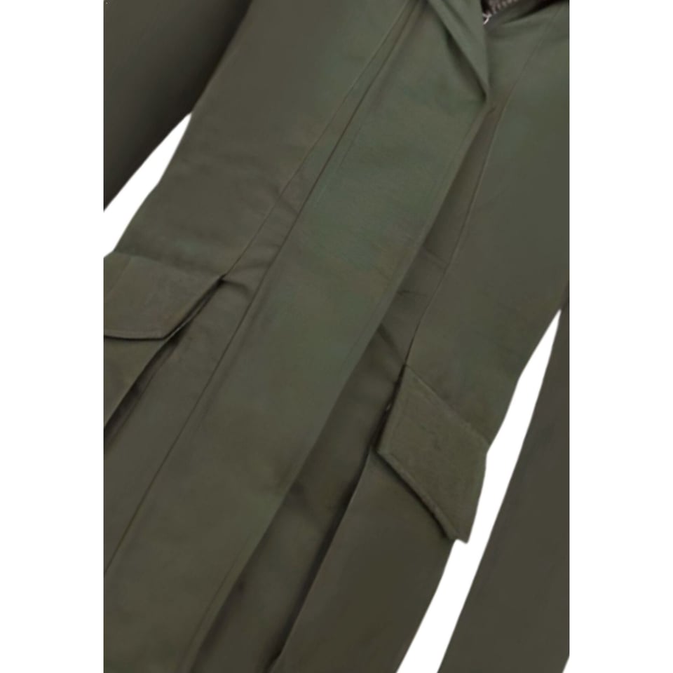Lange Parka Jas Dames Met Faux Bontkraag Groen