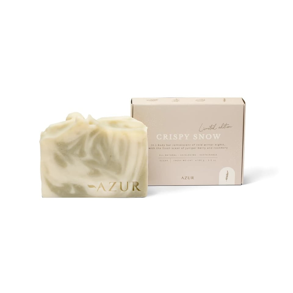 Azur Natural Bodycare Crispy Snow Kerstzeep Bodybar in Beperkte Oplage