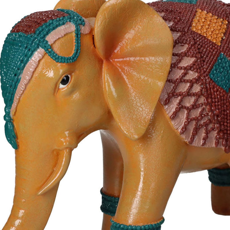 Beeld Indische Olifant Oranje 23x35cm