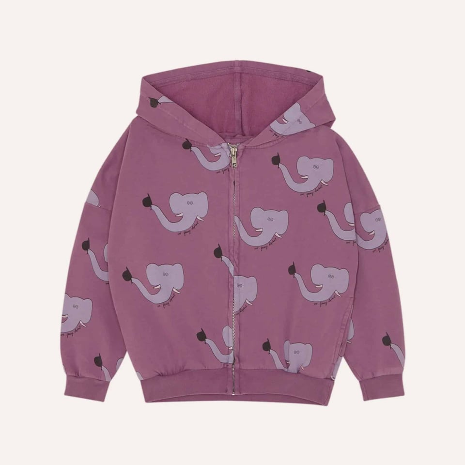 The Campamento Elephants Allover Kids Zipped Sweatshirt