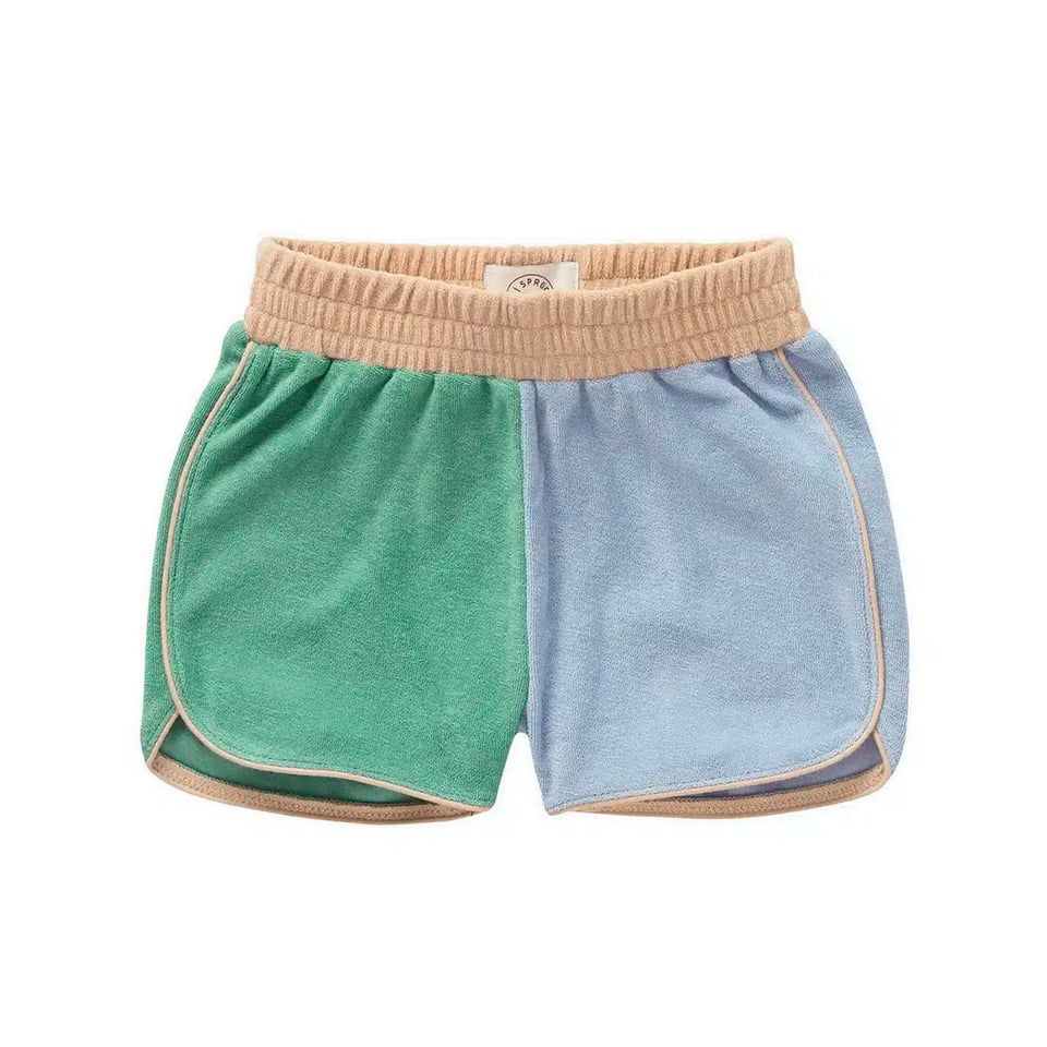 Sproet & Sprout Terry Sport Shorts Colourblock Misty Blue