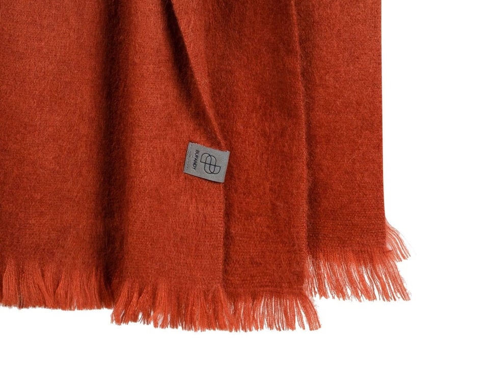 Bufandy sjaal rood-oranje alpaca