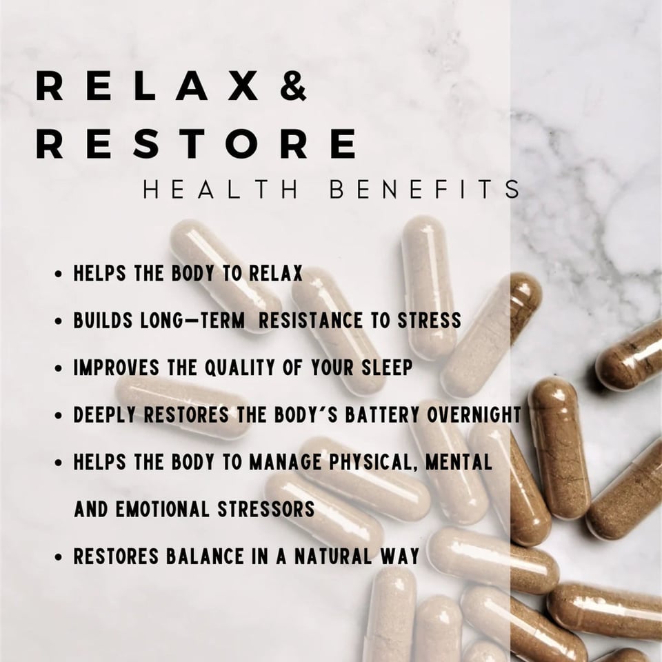Relax & Restore: 30-day Supplement (60 capsules)