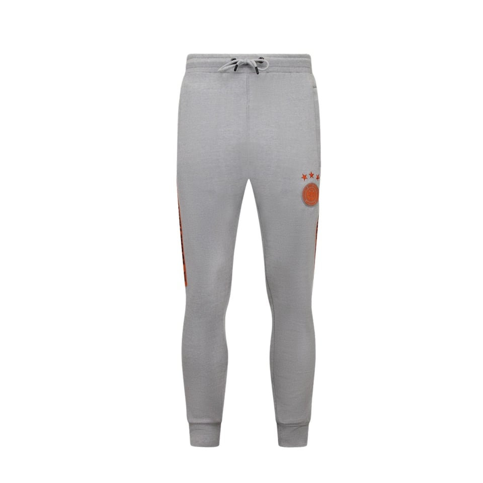 Heren Joggingspak - Half Zipper, Double Ribbon - Grijs / Oranje