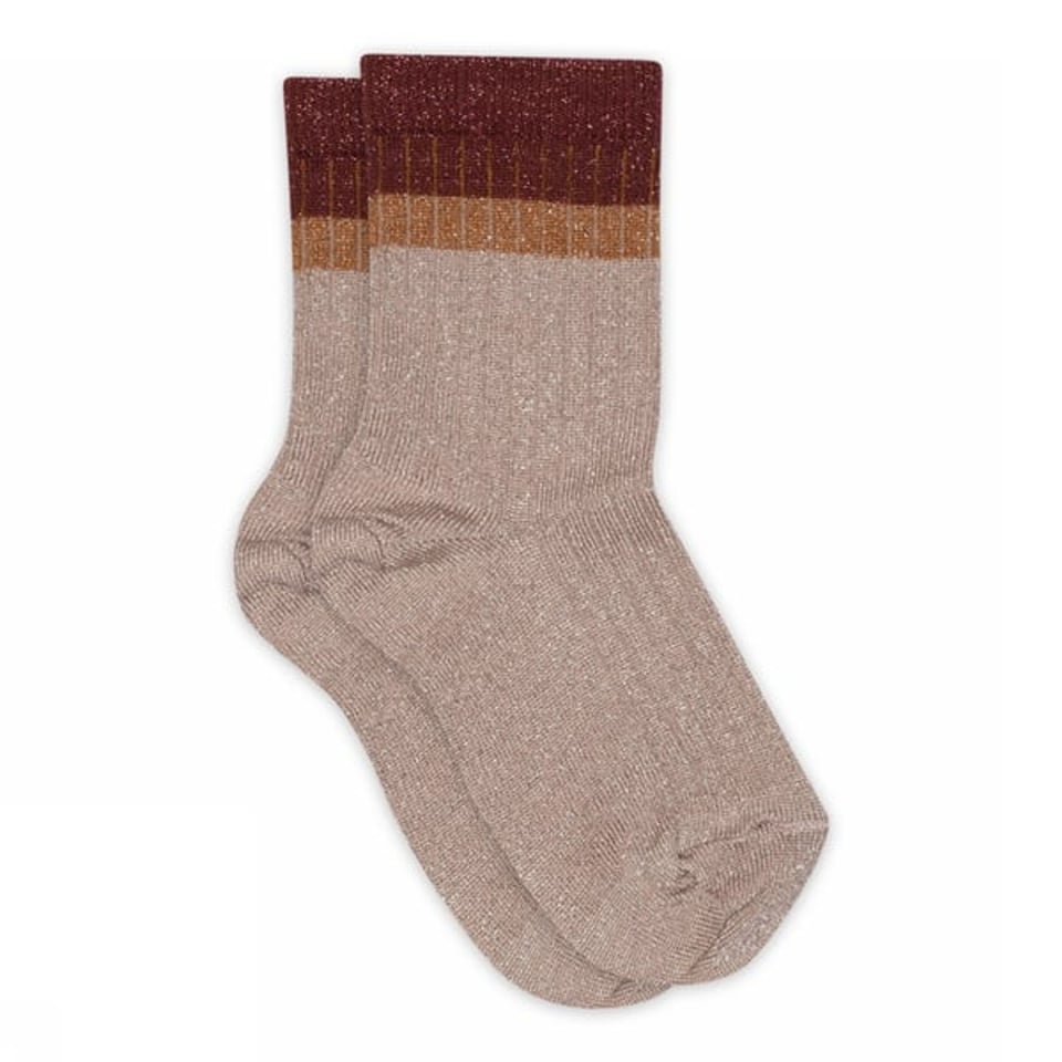 Mp Denmark Norma Glitter Socks Rust 79191 102