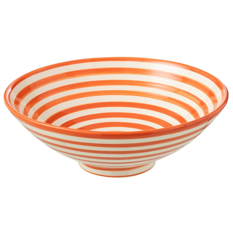 Fruit & Pasta Schaal Lebril Oranje-Wit Keramiek 40x15cm Geglazuurd