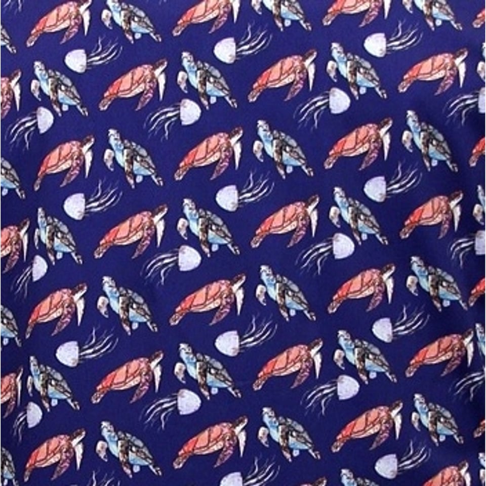 Satijnen Blouse Heren - Schildpadprint - 3091 - Blauw / Oranje