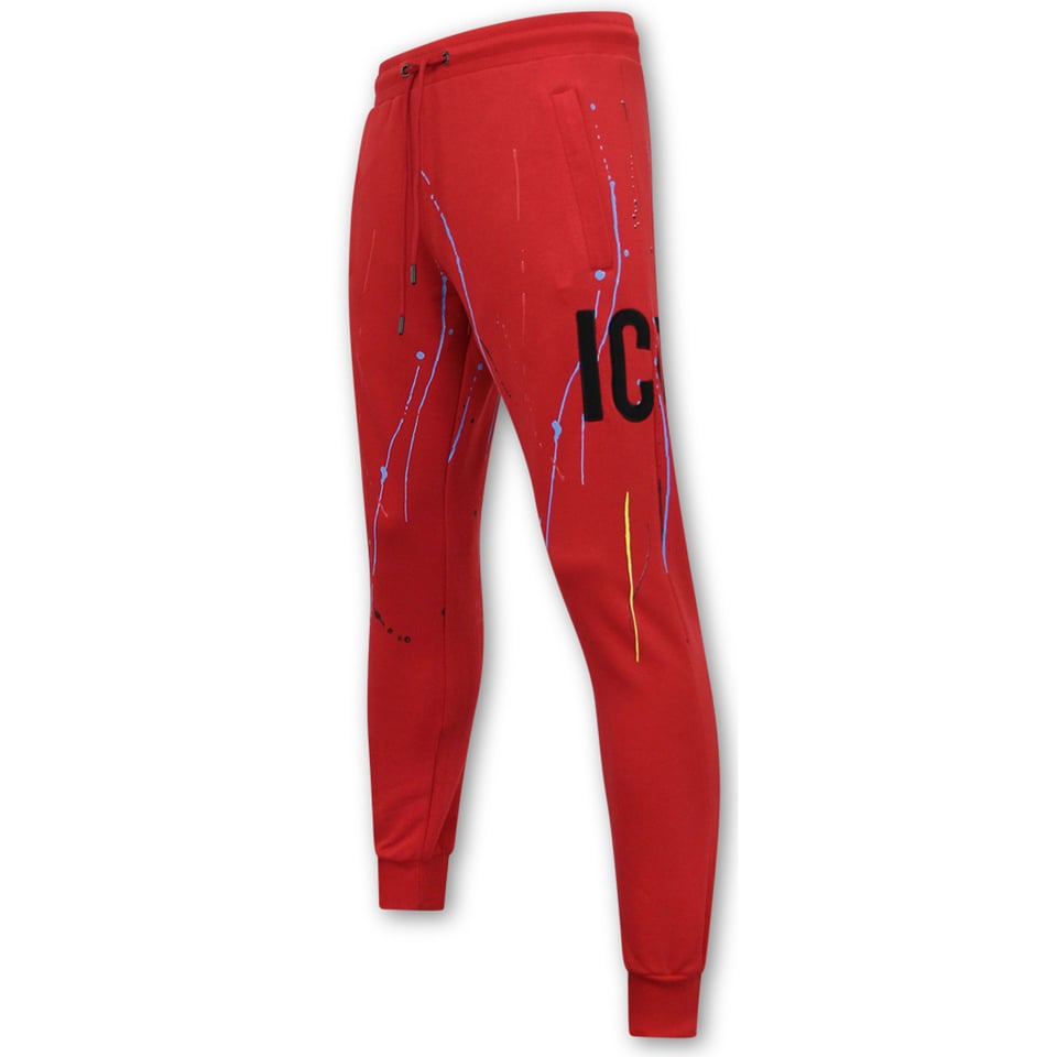 Exclusieve Mannen Joggingspak - ICON Painted - Rood