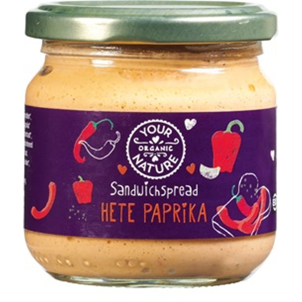 Your Organic Nature Sandwichspread Hete Paprika 180g