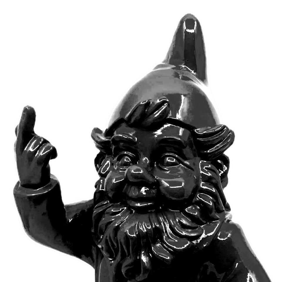 Beeldje Kabouter Fuck You Zwart 20cm