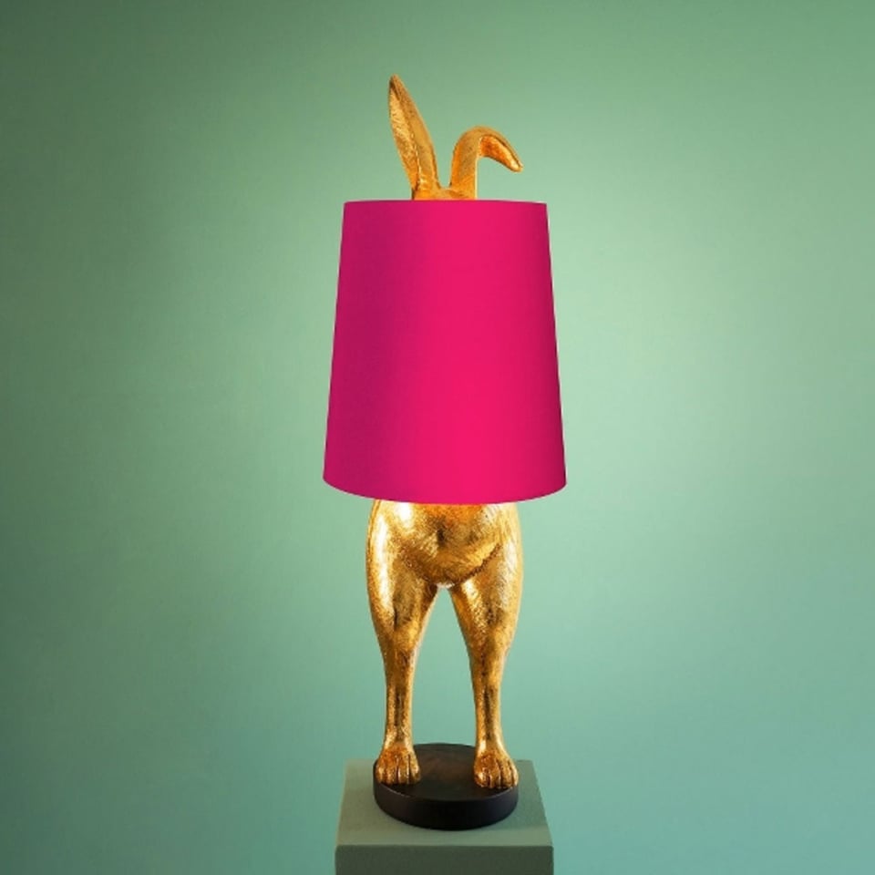 Tafel Lamp Hiding Bunny Fuchsia Goud 24x74cm