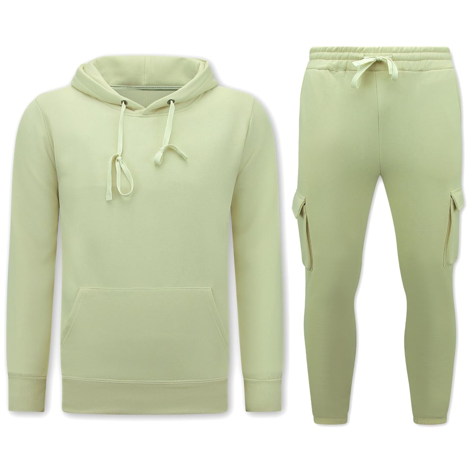 Tracksuit Heren - Oversized Joggingpak - Dik Geweven - Beige