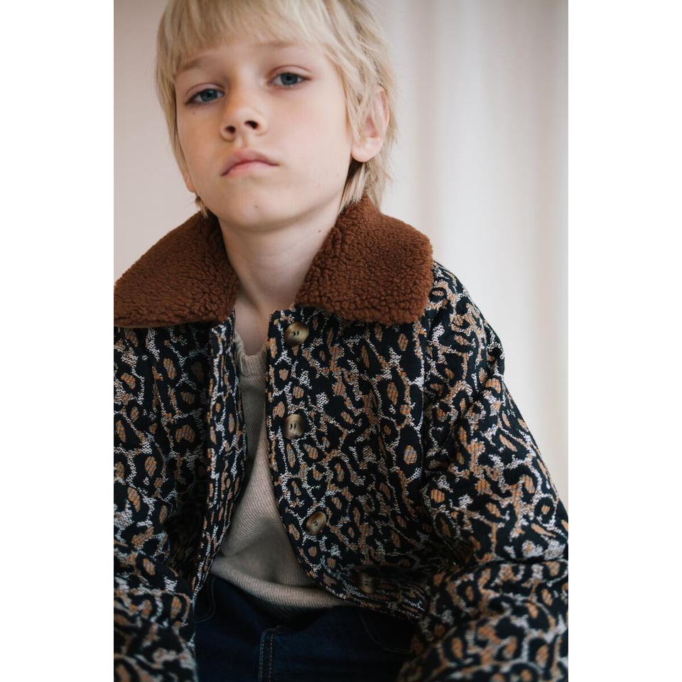 Daily Brat - Happy leopard jacket lustrous blue