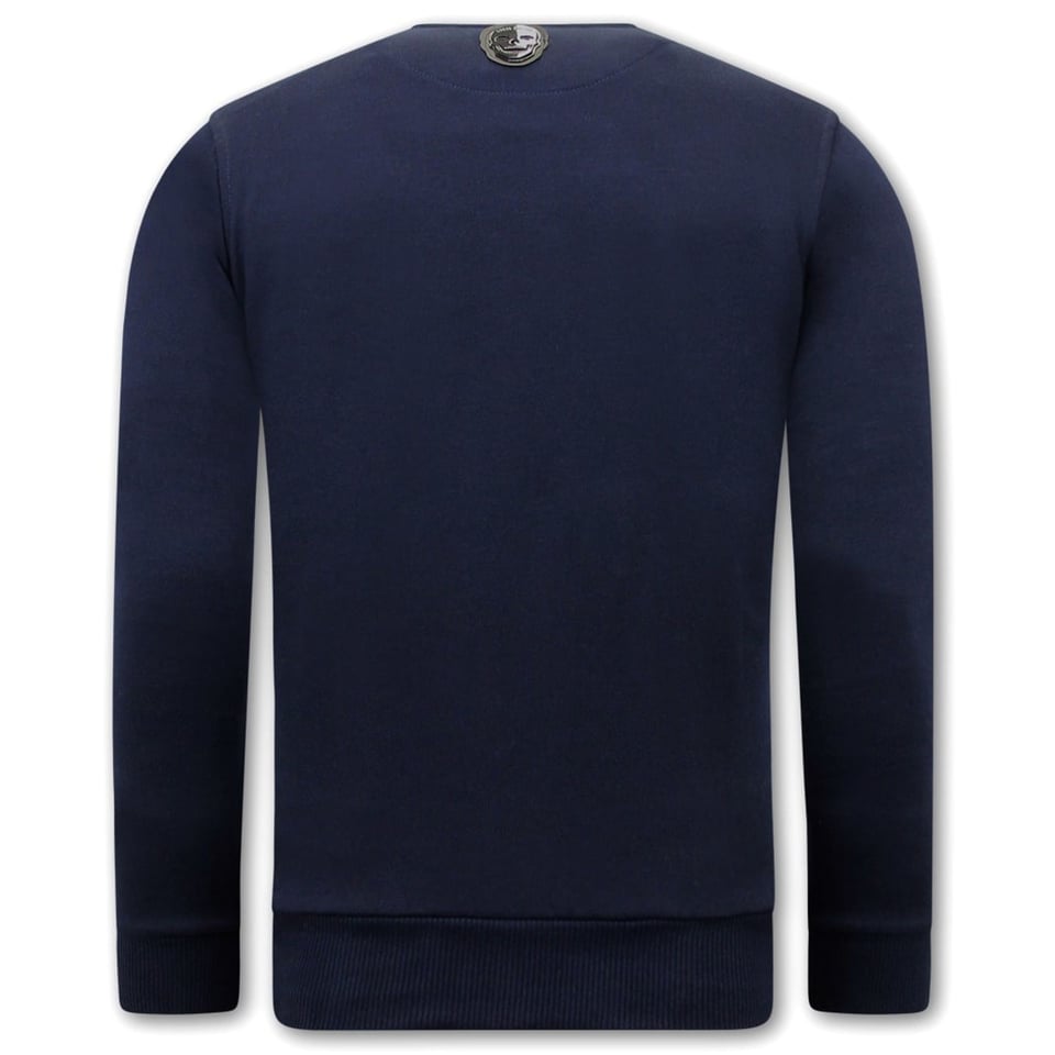 Heren Sweater Met Print - Thug Life - Blauw