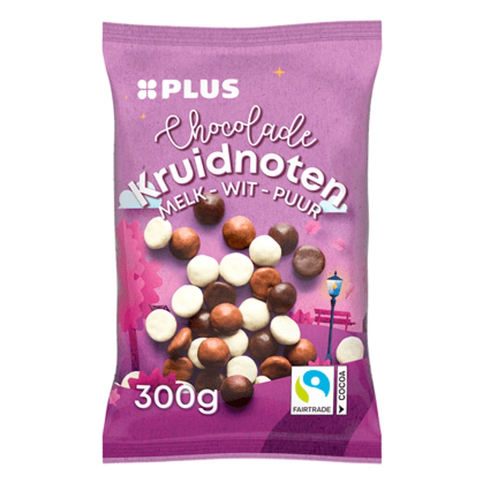 PLUS Chocolade Kruidnoten Melk-Wit-Puur FT
