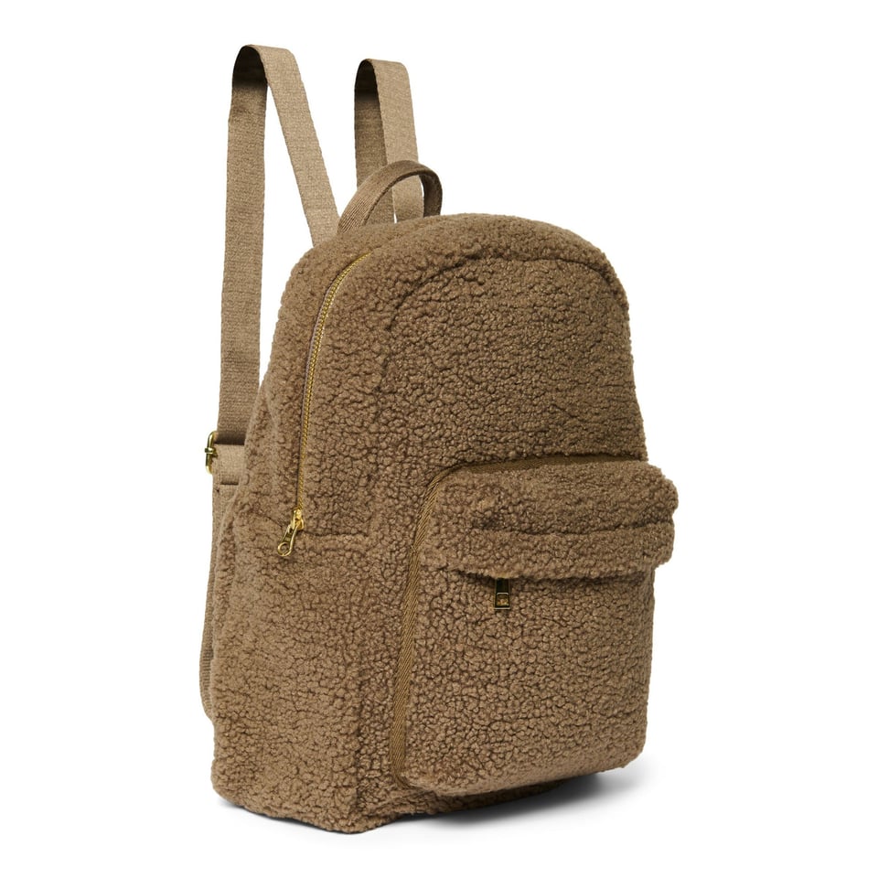 Teddy Midi Backpack Front Pocket  Brown - Brown / OS