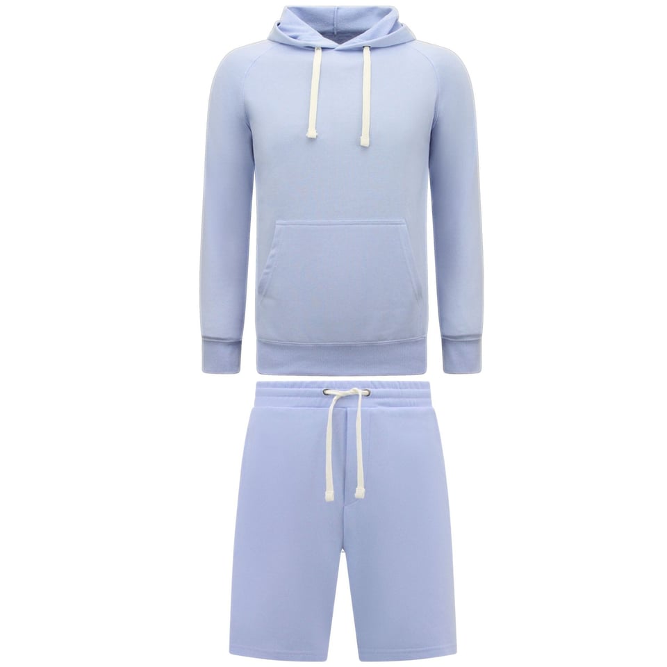 Hoodie Heren - Korte Joggingbroek Heren - SET - Licht Blauw