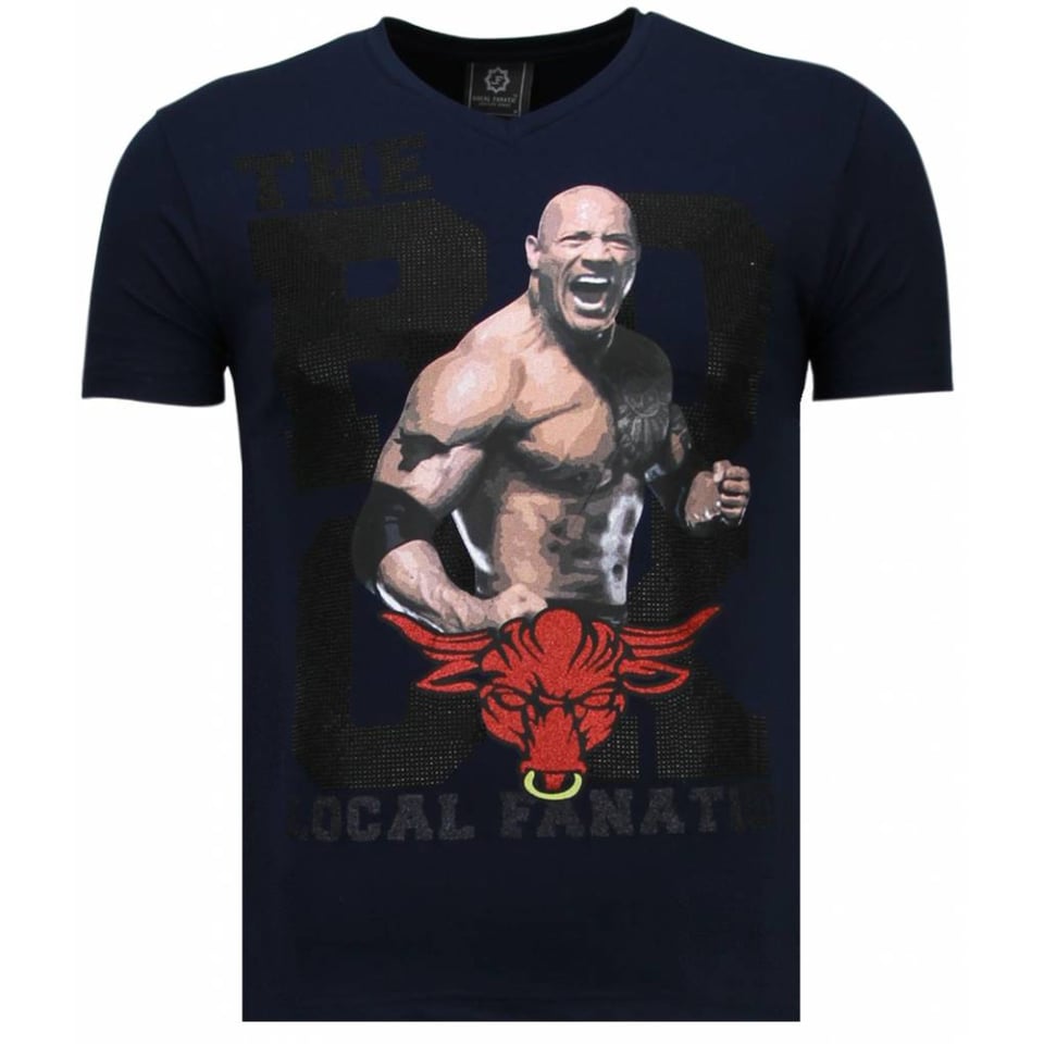 The Rock - Rhinestone T-Shirt - Navy