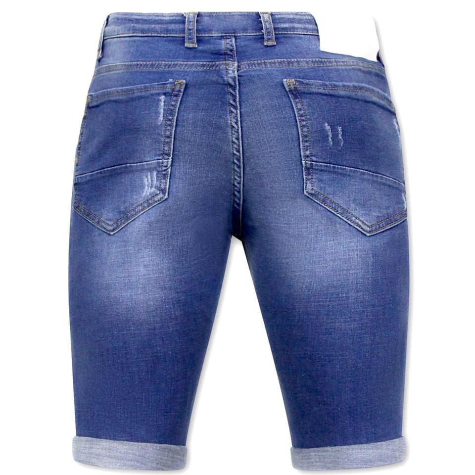 Korte Broek Skinny Met Verfspatten -1031-SH- Blauw