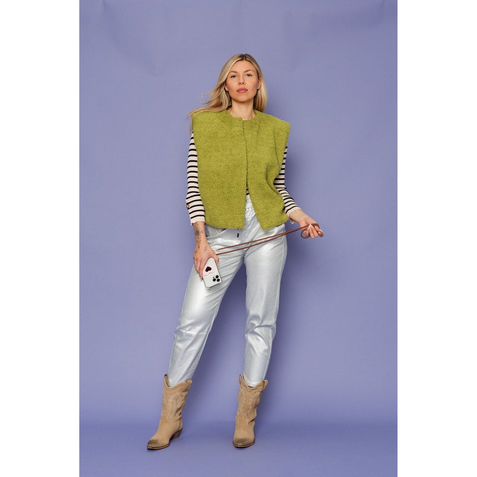Zilveren metallic broek