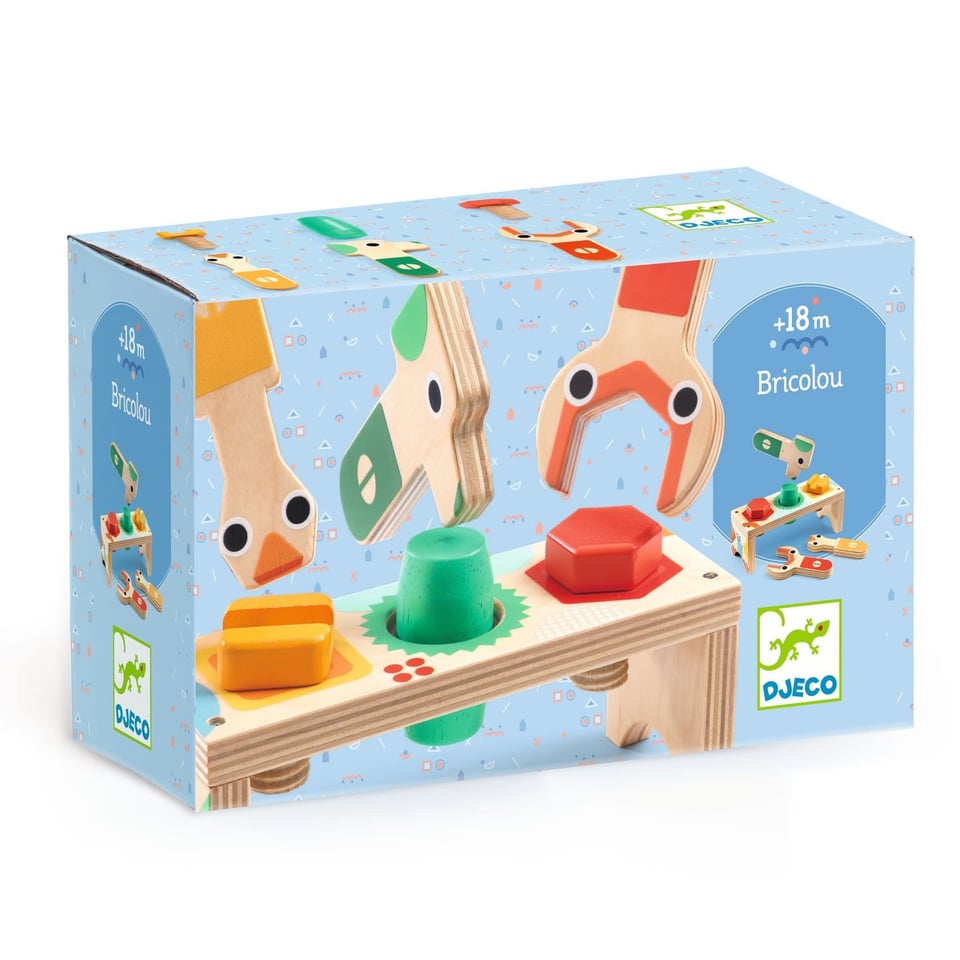 Djeco Houten Werkbankje Bricolou 18 Cm + 18 Maanden