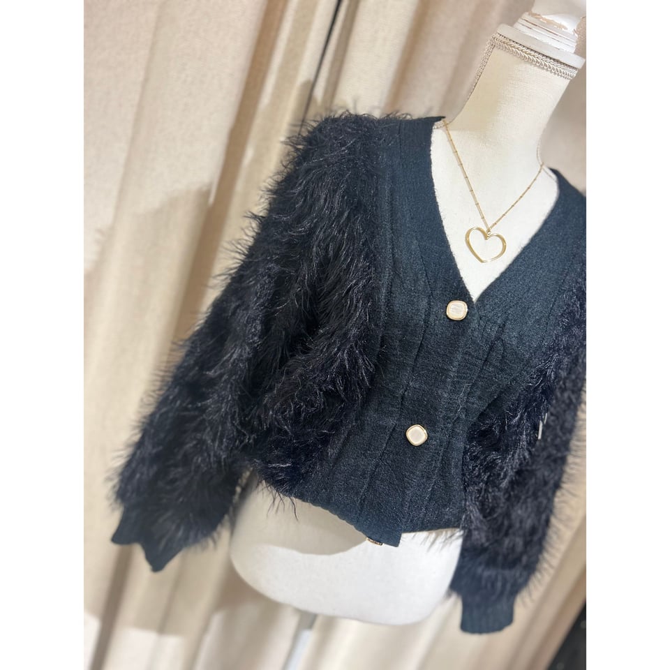 Fluffy vestje - Glitter - Black - Onesize