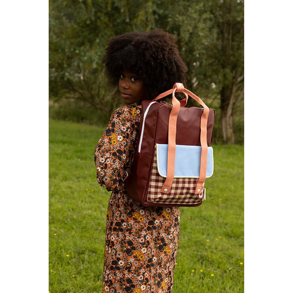 Sticky Lemon Backpack Large Gingham // Cherry Red + Sunny Blue + Berry Swirl