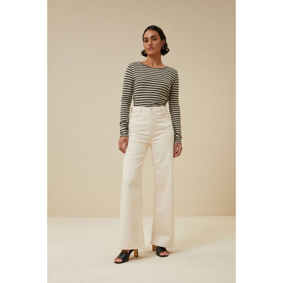 By-Bar Basic Is Stripe Top Chalk