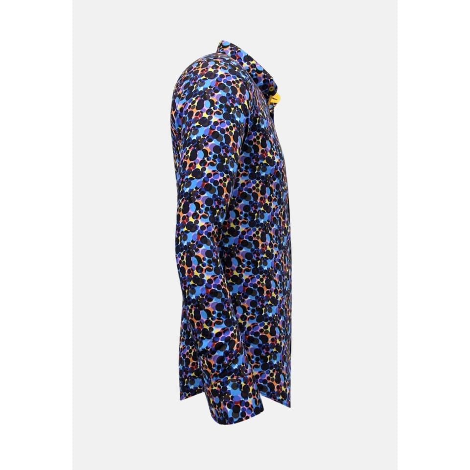 Luxe Kleurrijke Heren Blouse - 3072 - Geel / Blauw