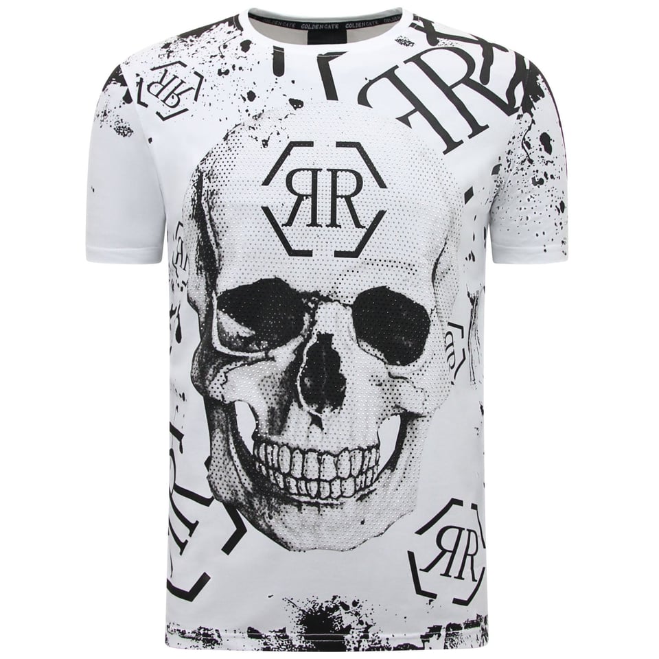 Heren Sets - Skull - Rhinestone - 7979/7980 - Wit