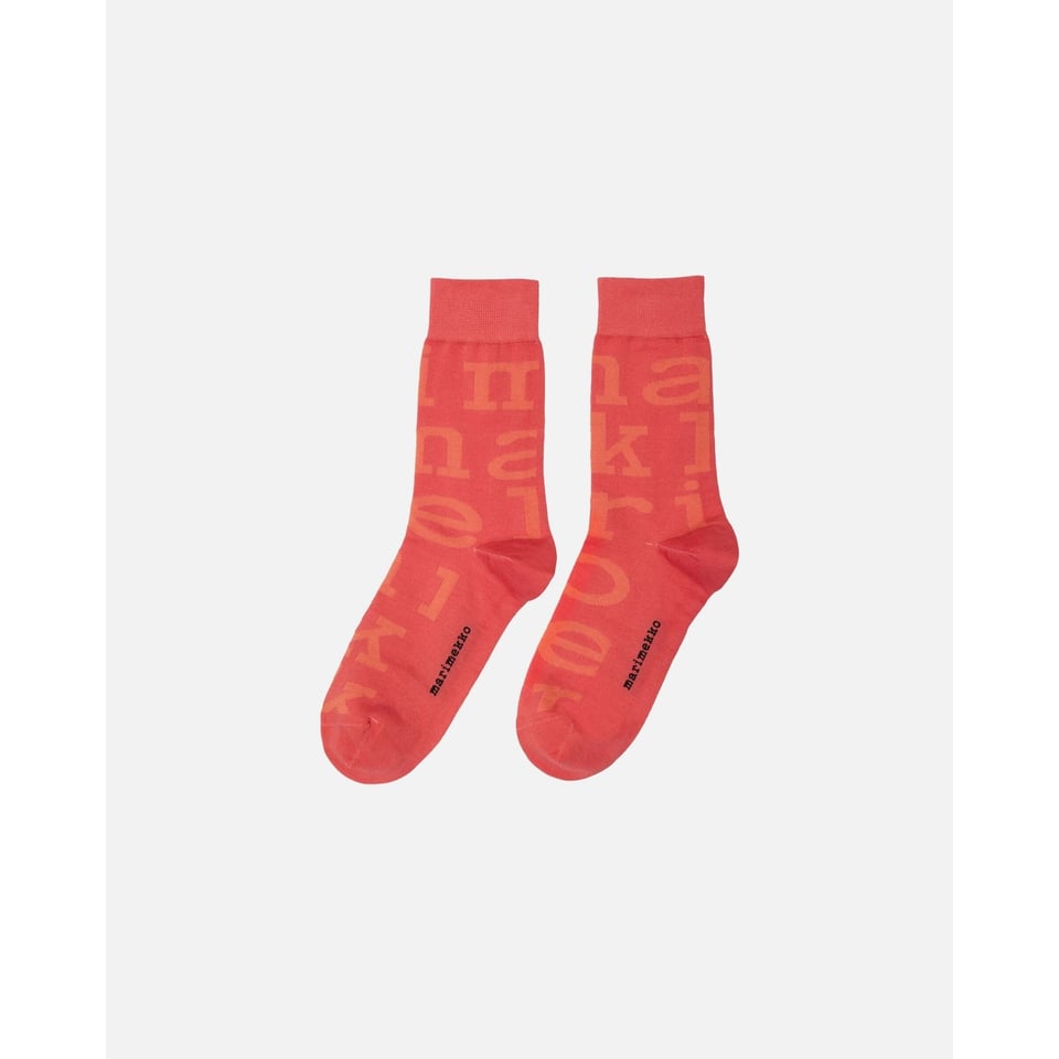 Marimekko Kasvaa Sokken 40-42 Iso Logo Roze