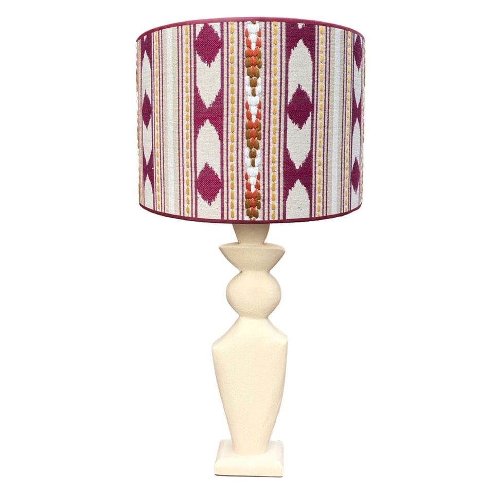 Lampenkap Cochin Aubergine Beige 40x30cm Geborduurd