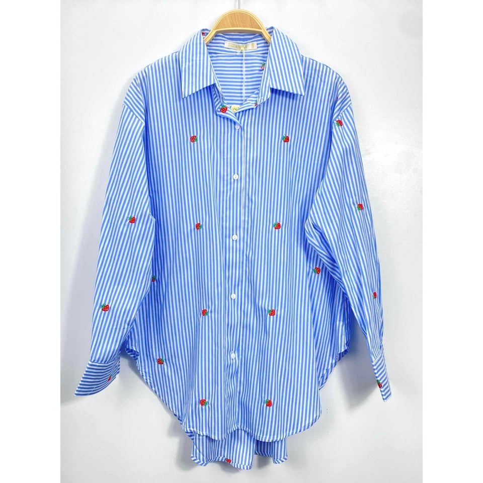 Cotton Strawberry blouse - Blue