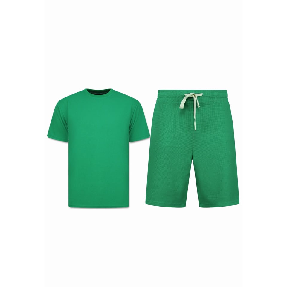 Zomerset Heren - Ribbed Oversized - Two Piece Setje - Twinset - Co Ord Set - F-918 - Groen