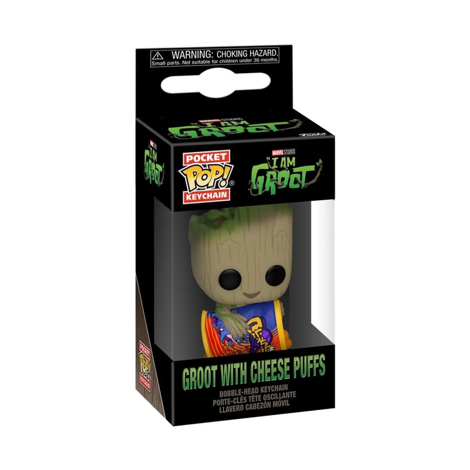 Pocket Pop! Keychain Marvel I Am Groot - Groot with Cheese Puffs