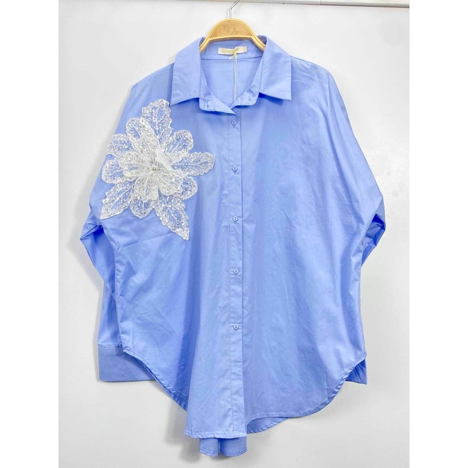 New Statement Floral Blouse - Blue