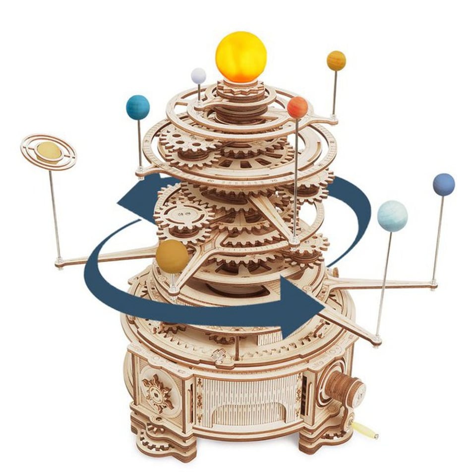 Robotime 3D Houten Puzzel Solar System - Planetary Orbits