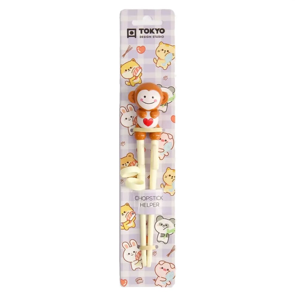 Kinder Chopsticks Met Aapje Oranje 22cm