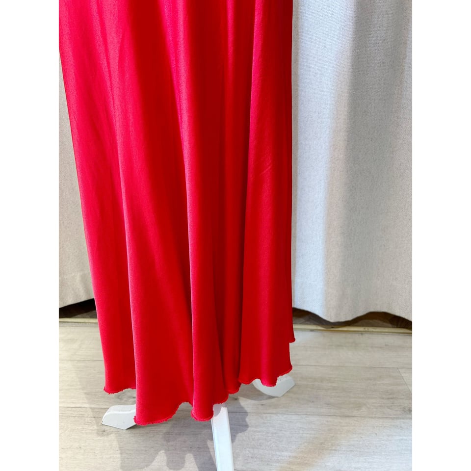 Stylish Red - Satin Look Skirt - OneSize