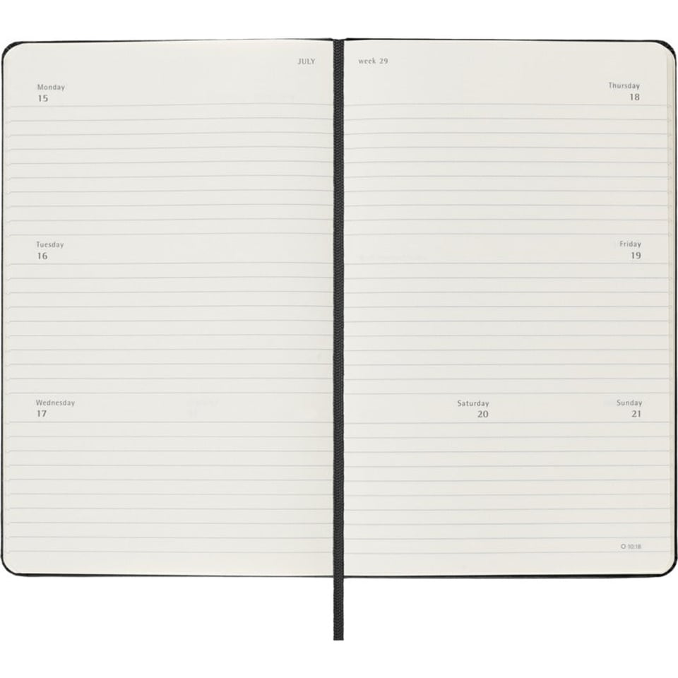 Moleskine 18 Months Diary Black Hardcover Large 2025-2026 - Black