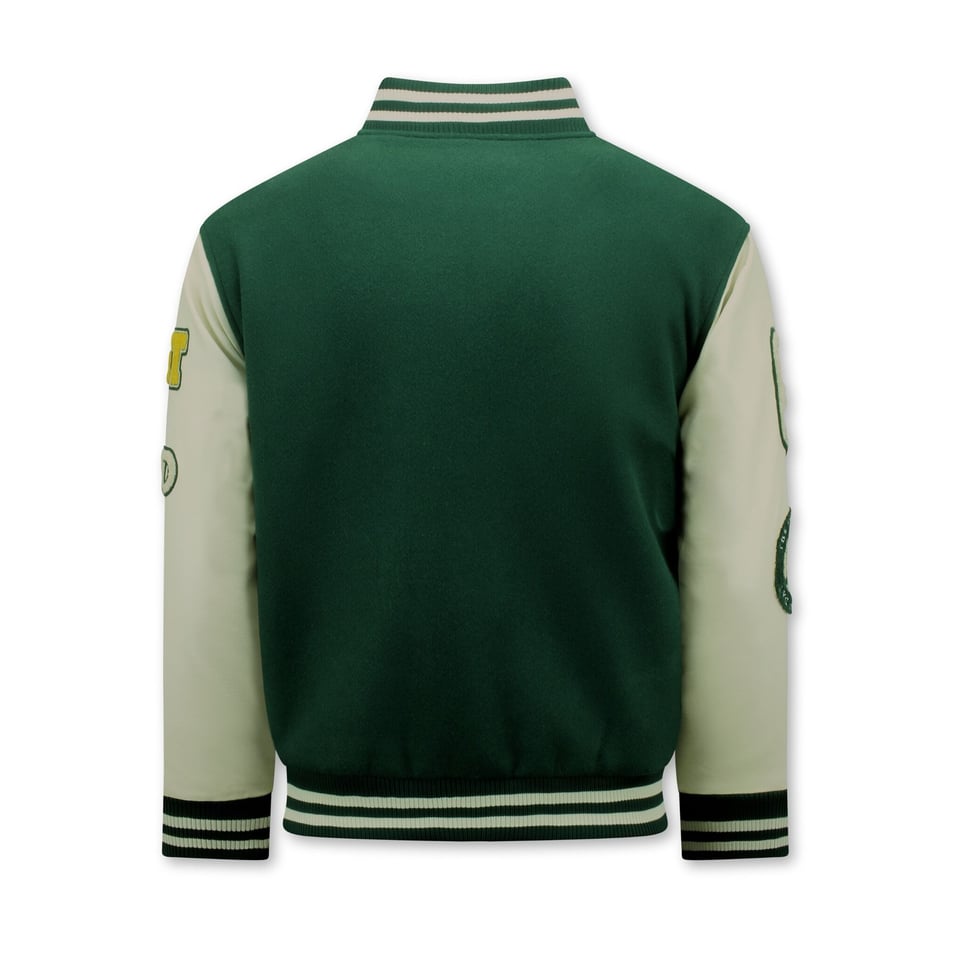 Vintage Oversized Varsity Jacket Heren - 7086 - Groen